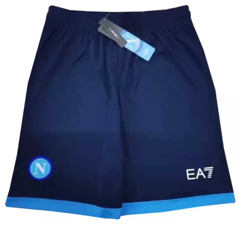 Calção Napoli 2021 2022 EA7 Oficial Maradona Azul